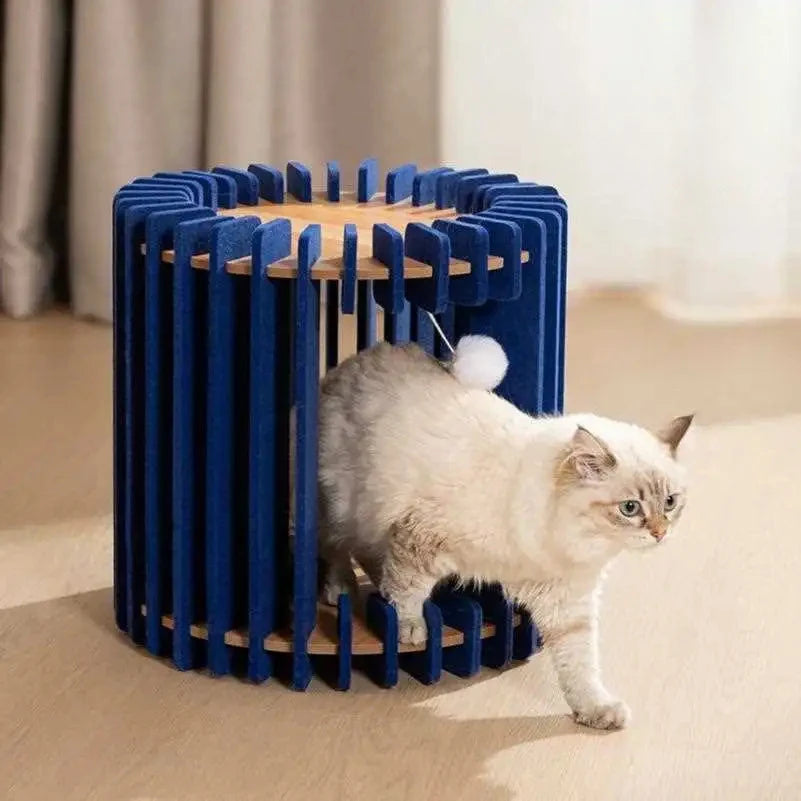Modern Birdcage Cat House & Felt Cat Bed