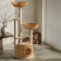 Handwoven Natural Design: Crafted from premium natural seagrass and E0 eco-friendly wood for a stylish, pet-safe finish.