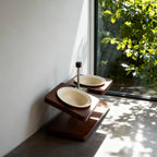 Mid-Century Modern Wooden Pet Bowl Stand – Adjustable Elevated Feeder