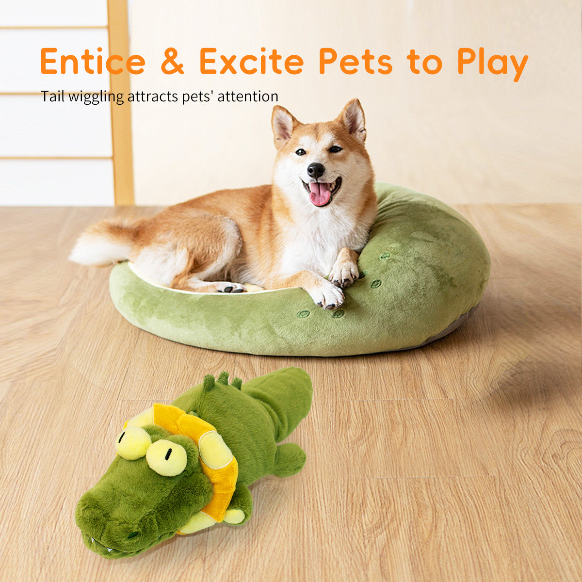 Vibrating plush toy-crocodile
