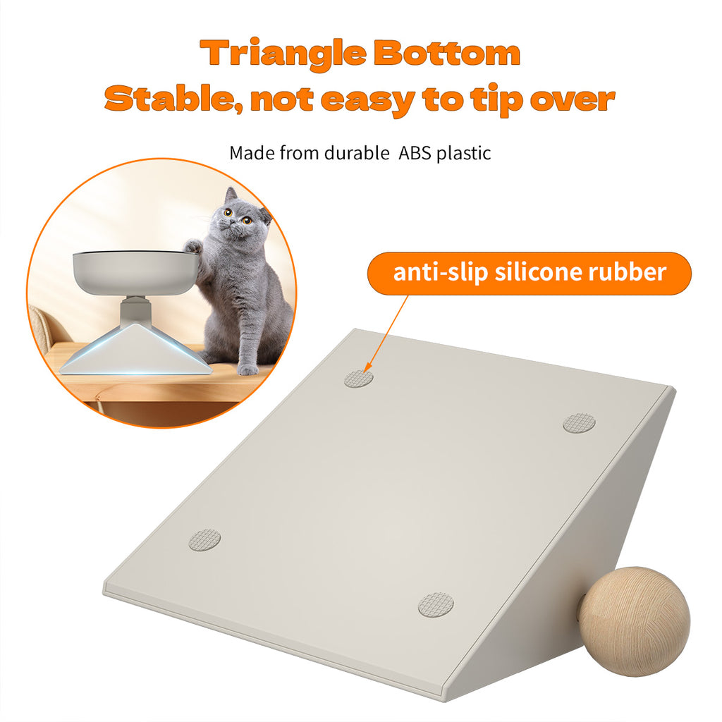 304 Food-Grade Stainless Steel Cat Food Bowl - Adjustable Angle 0–17.5°