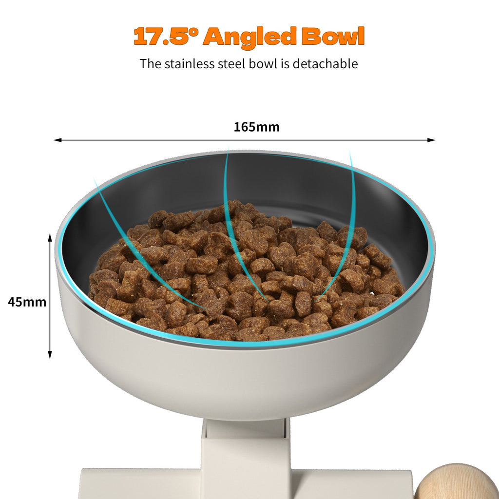 304 Food-Grade Stainless Steel Cat Food Bowl - Adjustable Angle 0–17.5°