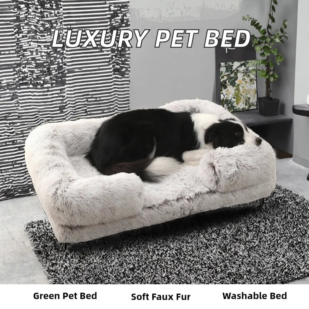 Dog Bed Washable Premium Fabric Comfy Ultra Soft Highly Quality Fashionable Rectangle Dog Bed Pet Sofa Bed