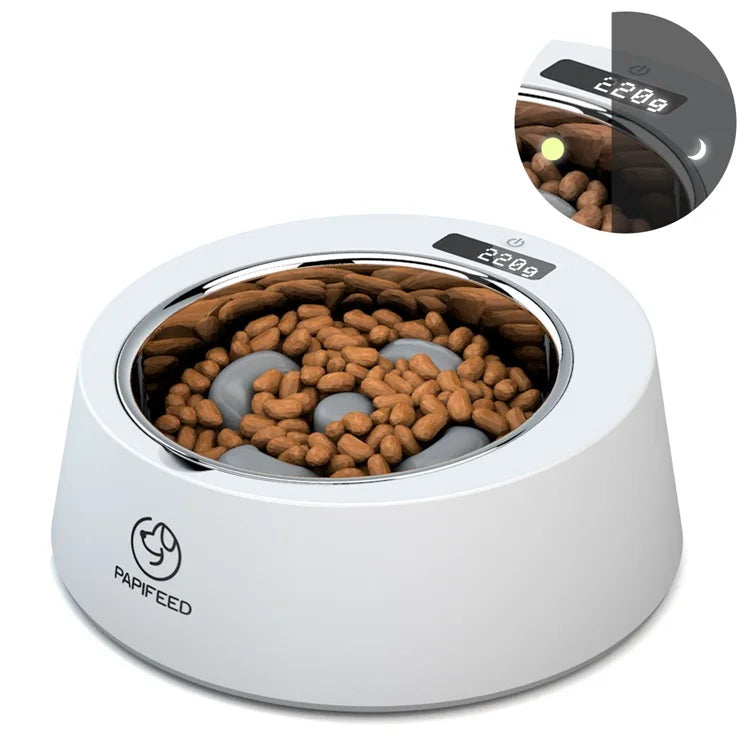 Anti-spill Pet Feeding Bowl with Weighing Function Anti-choking Slow Food Bowl Small and Medium Dogs Feeder Basin