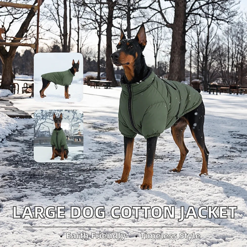 Winter Quilted Jacket for Large Dogs - Pet Clothing