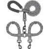 Two-Dog Double-Headed Anti-Tangle Retractable Elastic Nylon Pet Leash Padded Ribbon Dog Reflective Rope Leash