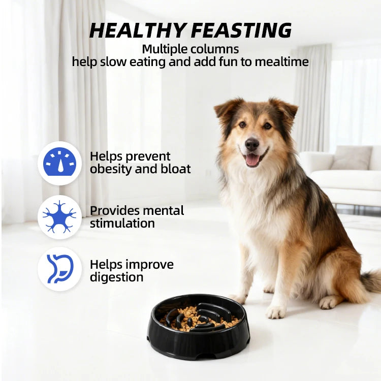 Portable 500ML 1000ML 1600ML Dog & Cat Slow Food Feeder Bowl Choke-proof Non-slip Eco-Friendly Plastic Easy Clean Pet Supplies