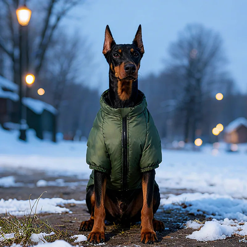Winter Quilted Jacket for Large Dogs - Pet Clothing