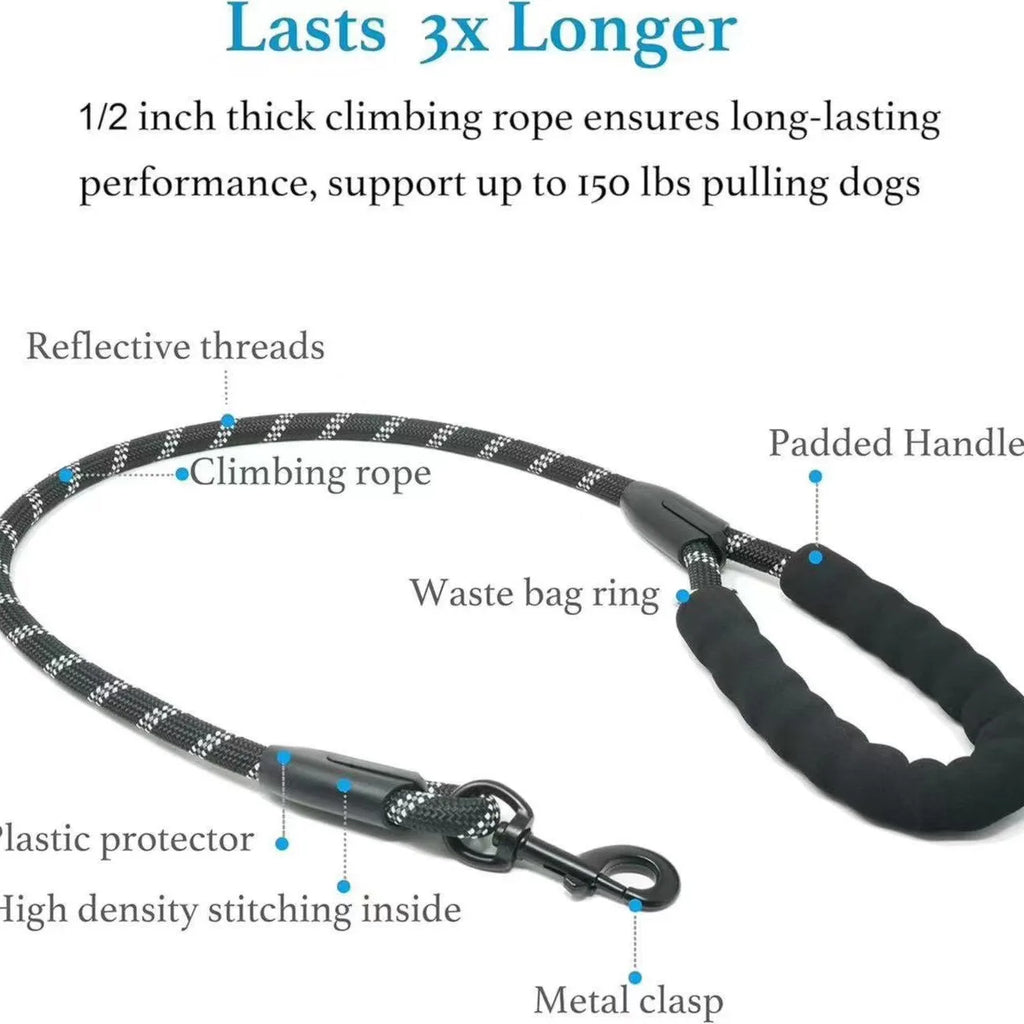 Two-Dog Double-Headed Anti-Tangle Retractable Elastic Nylon Pet Leash Padded Ribbon Dog Reflective Rope Leash