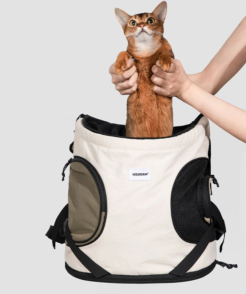 Cat Dog Pet Carrier Backpack Double Shoulder Portable Tote Breathable for Outdoor Cycling Biking Outing Hiking Large Size