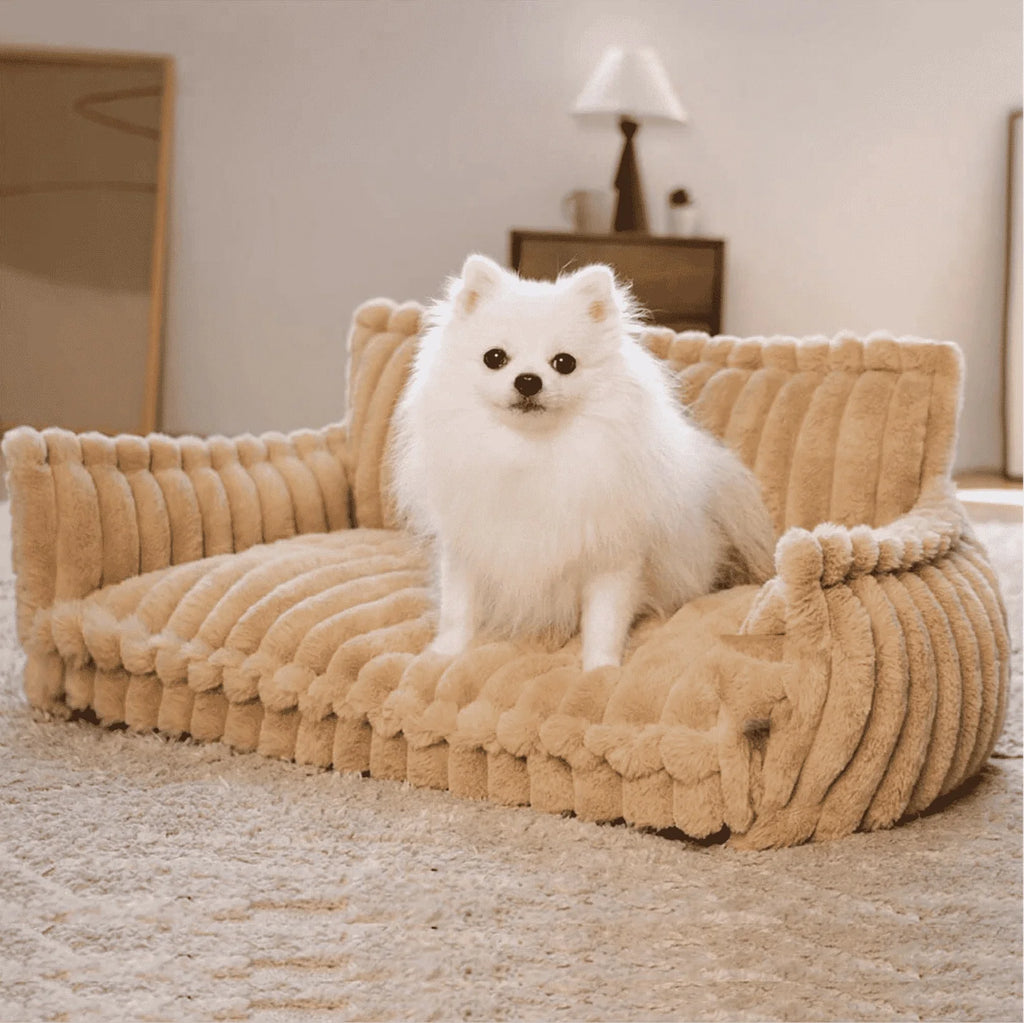 New for Hot-Selling Striped Velvet Rectangular Pet Dog & Cat House Four Seasons Warm Plush Pet Bed