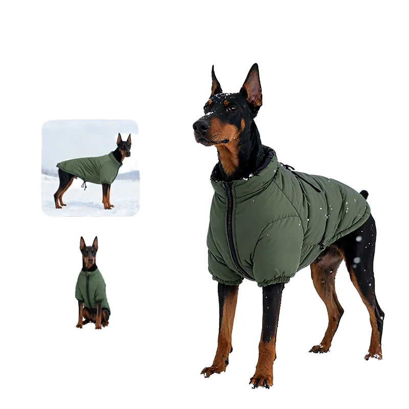 Winter Quilted Jacket for Large Dogs - Pet Clothing