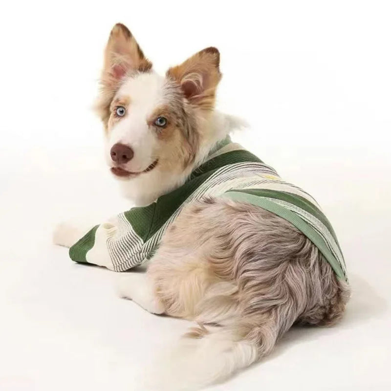 Simple Classic Retro Ins Pet Dog Clothes Small Medium XS Dogs Schnauzer Border Collie Golden Retriever Labrador Striped T-shirt