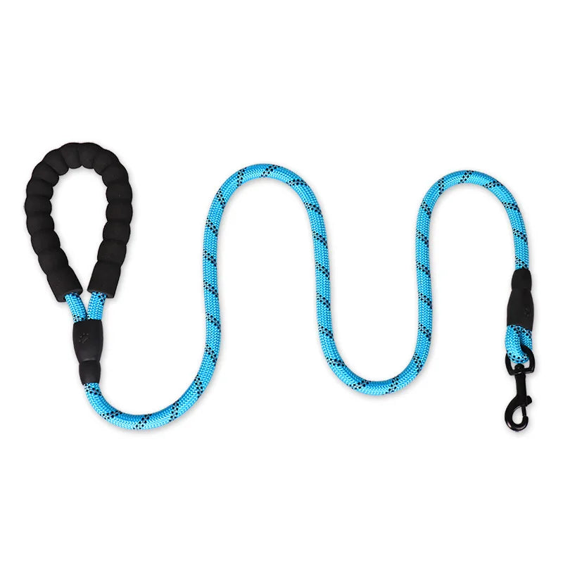 Durable Nylon Reflective Dog Leash Heavy Duty Pet Traction Rope Adjustable Length for Large Medium Dogs Training Walking