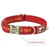Cartoon Print Pattern  Pet Collar with Metal Buckle Ribbon Dog Collar with Engraving
