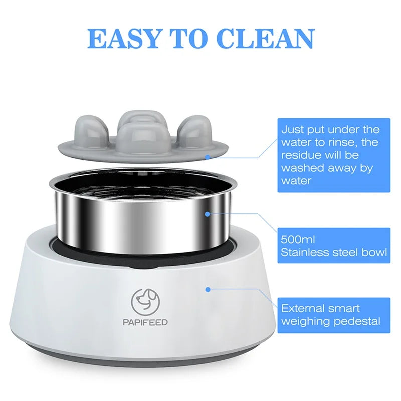 Anti-spill Pet Feeding Bowl with Weighing Function Anti-choking Slow Food Bowl Small and Medium Dogs Feeder Basin