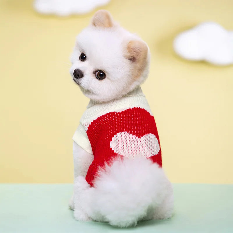 Pet Sweater Polka Dot Design Simple Fashion Dog Christmas Clothing