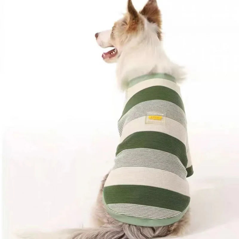Simple Classic Retro Ins Pet Dog Clothes Small Medium XS Dogs Schnauzer Border Collie Golden Retriever Labrador Striped T-shirt