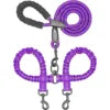 Two-Dog Double-Headed Anti-Tangle Retractable Elastic Nylon Pet Leash Padded Ribbon Dog Reflective Rope Leash