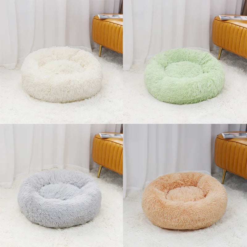 50cm Long Plush Cat Beds Cat Mat Round Soft Bed for Dogs Pet Cushion Cat Bed Sleeping Sofa Mats Pet