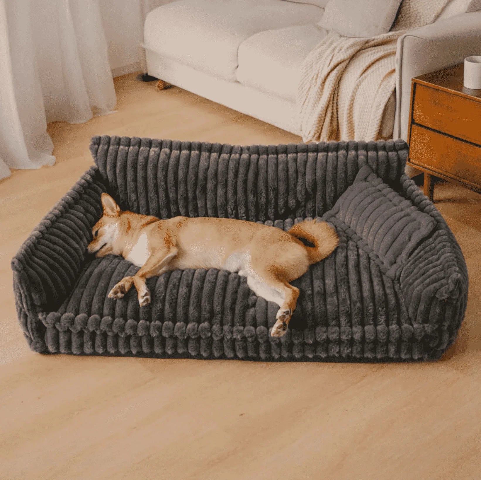 New for Hot-Selling Striped Velvet Rectangular Pet Dog & Cat House Four Seasons Warm Plush Pet Bed