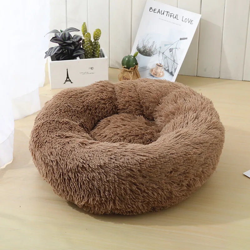 50cm Long Plush Cat Beds Cat Mat Round Soft Bed for Dogs Pet Cushion Cat Bed Sleeping Sofa Mats Pet