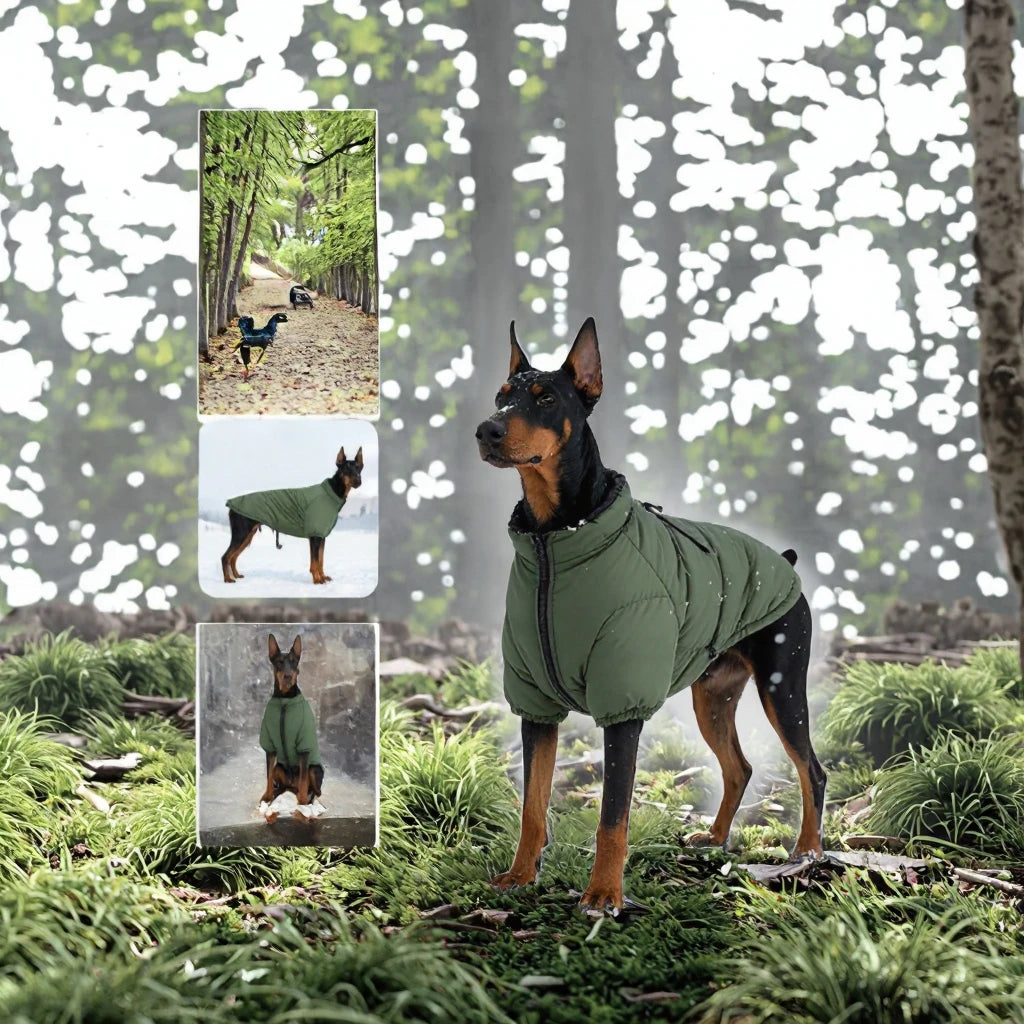 Winter Quilted Jacket for Large Dogs - Pet Clothing