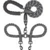 Two-Dog Double-Headed Anti-Tangle Retractable Elastic Nylon Pet Leash Padded Ribbon Dog Reflective Rope Leash