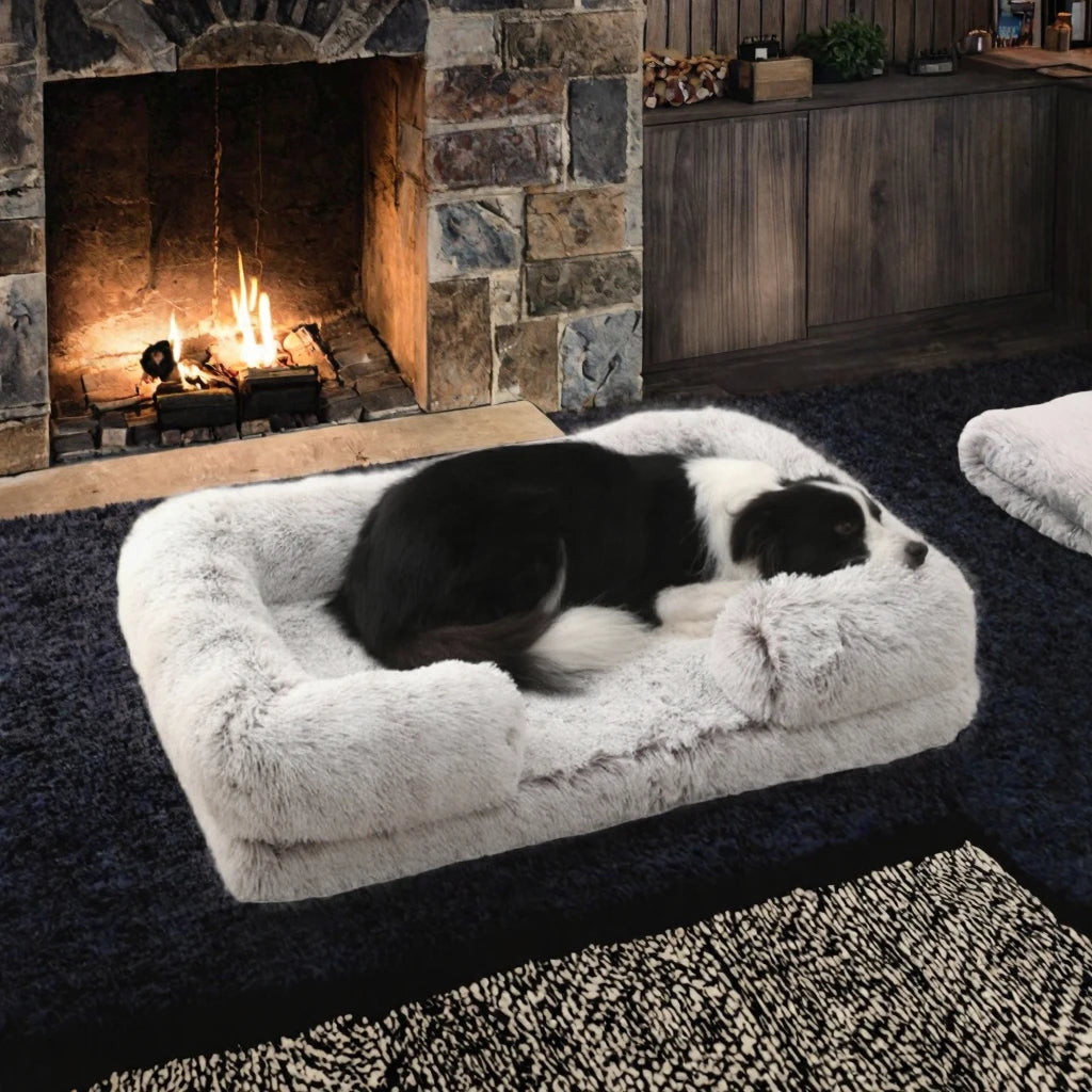 Dog Bed Washable Premium Fabric Comfy Ultra Soft Highly Quality Fashionable Rectangle Dog Bed Pet Sofa Bed