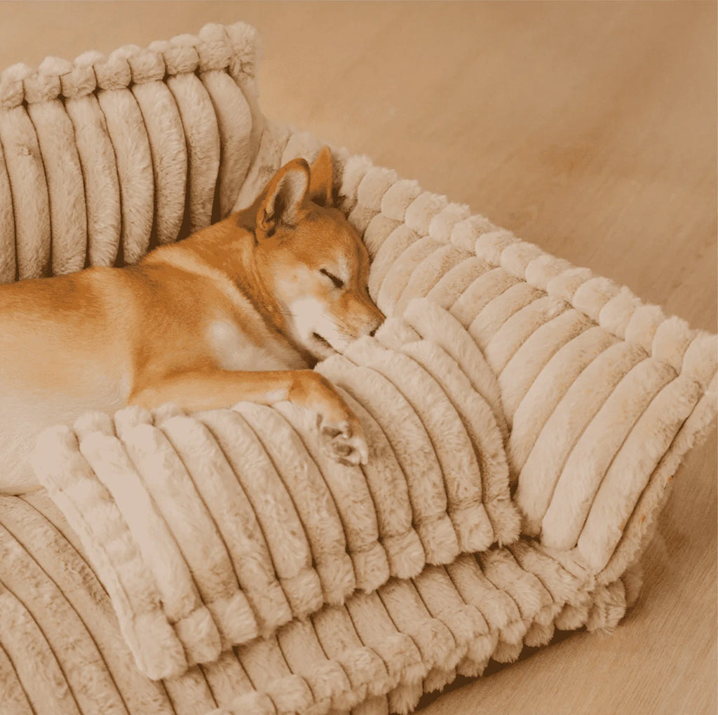 New for Hot-Selling Striped Velvet Rectangular Pet Dog & Cat House Four Seasons Warm Plush Pet Bed