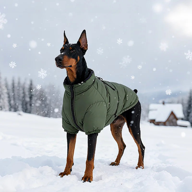 Winter Quilted Jacket for Large Dogs - Pet Clothing