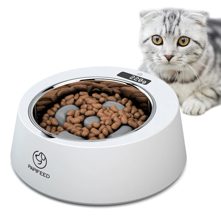 Anti-spill Pet Feeding Bowl with Weighing Function Anti-choking Slow Food Bowl Small and Medium Dogs Feeder Basin