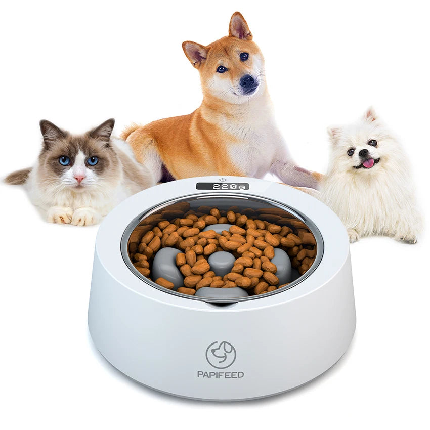 Anti-spill Pet Feeding Bowl with Weighing Function Anti-choking Slow Food Bowl Small and Medium Dogs Feeder Basin