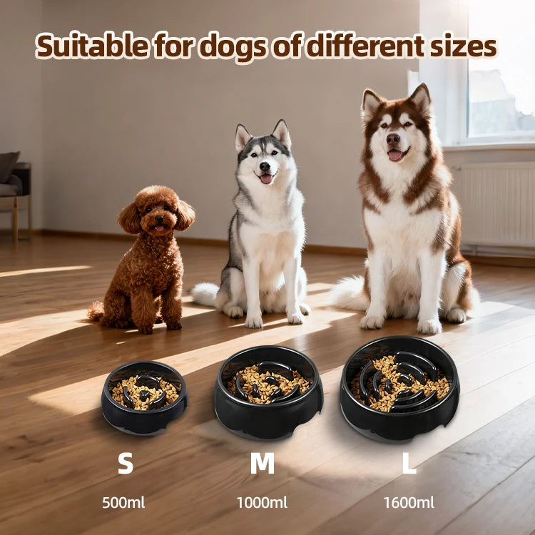 Portable 500ML 1000ML 1600ML Dog & Cat Slow Food Feeder Bowl Choke-proof Non-slip Eco-Friendly Plastic Easy Clean Pet Supplies