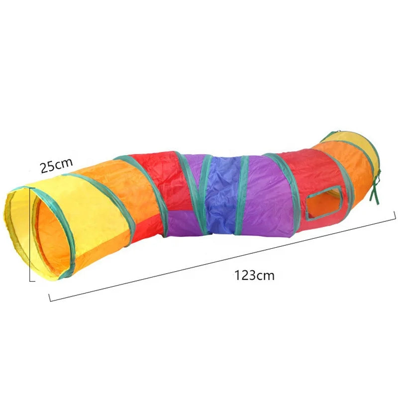 Foldable Three-Tube Cat Tunnel Toy: A minimalist design made from durable polyester fabric, specially crafted for pets and cats