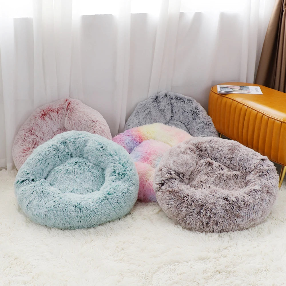 50cm Long Plush Cat Beds Cat Mat Round Soft Bed for Dogs Pet Cushion Cat Bed Sleeping Sofa Mats Pet