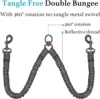 Two-Dog Double-Headed Anti-Tangle Retractable Elastic Nylon Pet Leash Padded Ribbon Dog Reflective Rope Leash