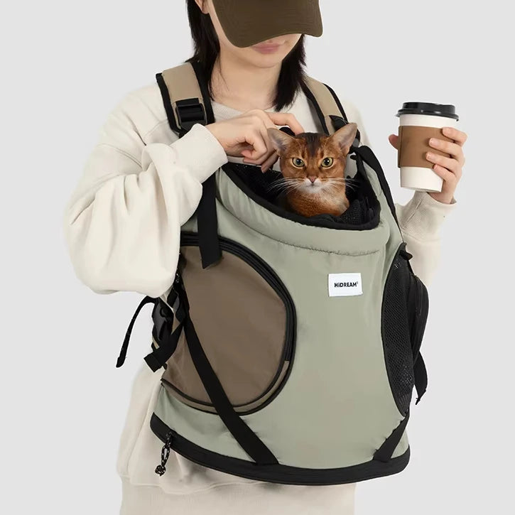 Cat Dog Pet Carrier Backpack Double Shoulder Portable Tote Breathable for Outdoor Cycling Biking Outing Hiking Large Size