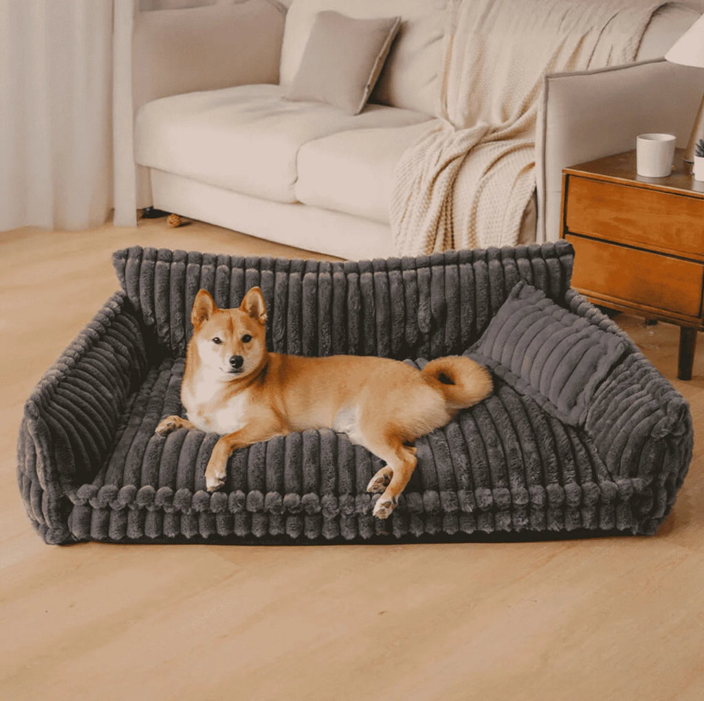 New for Hot-Selling Striped Velvet Rectangular Pet Dog & Cat House Four Seasons Warm Plush Pet Bed