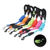 Durable Nylon Reflective Dog Leash Heavy Duty Pet Traction Rope Adjustable Length for Large Medium Dogs Training Walking
