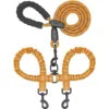 Two-Dog Double-Headed Anti-Tangle Retractable Elastic Nylon Pet Leash Padded Ribbon Dog Reflective Rope Leash