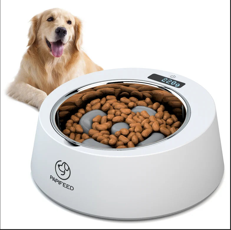 Anti-spill Pet Feeding Bowl with Weighing Function Anti-choking Slow Food Bowl Small and Medium Dogs Feeder Basin