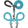 Two-Dog Double-Headed Anti-Tangle Retractable Elastic Nylon Pet Leash Padded Ribbon Dog Reflective Rope Leash