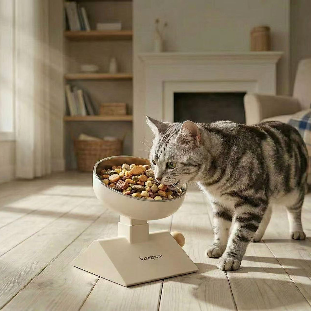304 Food-Grade Stainless Steel Cat Food Bowl - Adjustable Angle 0–17.5°